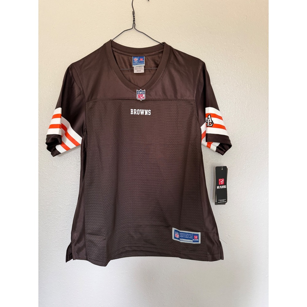 NFL Pro Line Cleveland Browns Jersey Brown Orange White Womens Small NWT